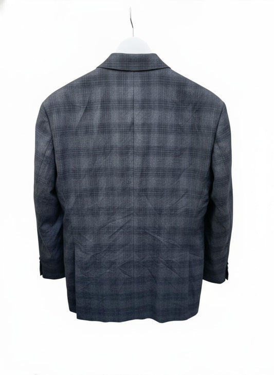 Hugo Boss Men's Grey Plaid Suit Jacket Blazer - 38S