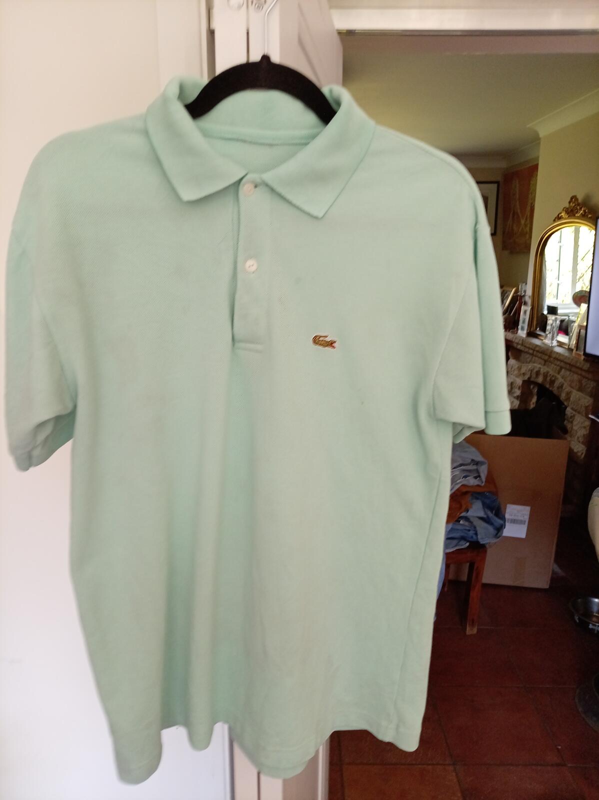 Lacoste Light Green Polo Shirt with Embroidered Logo & Chamise naming - Medium