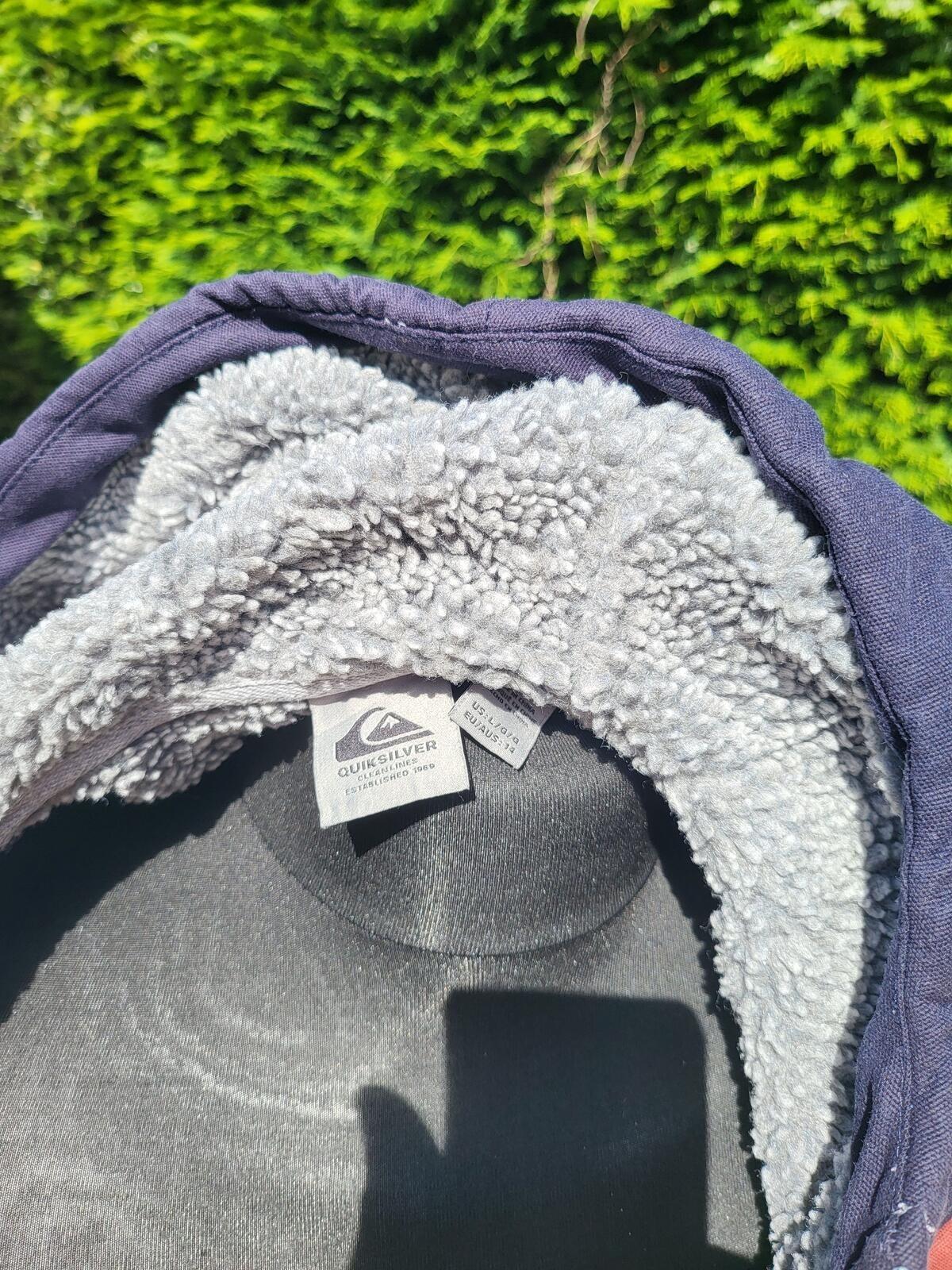 Boys Quiksilver 'Bogong Gum Mix' Sherpa Fleece Hoodie Jacket - Size 14 Years