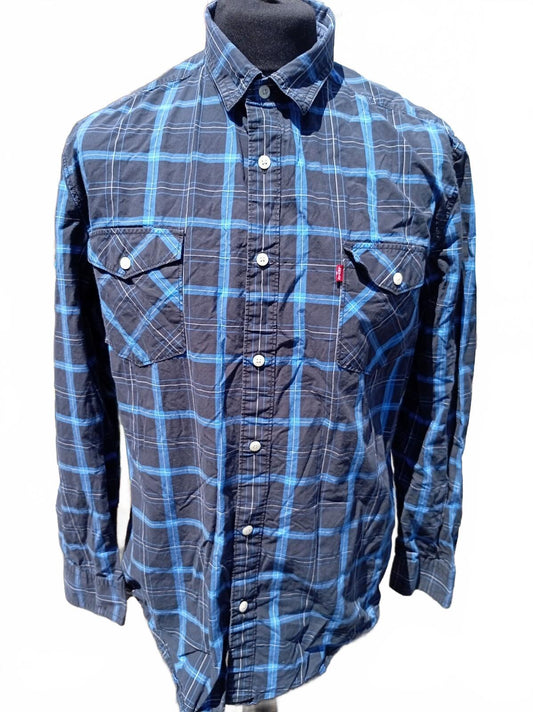 Levi’s XXL Slim Fit Shirt – Blue/Black Check – Casual Workwear 2012