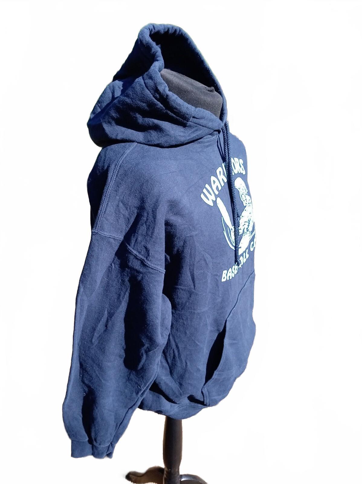 Navy Blue Warriors Baseball Club Hoodie Sweatshirt - Large