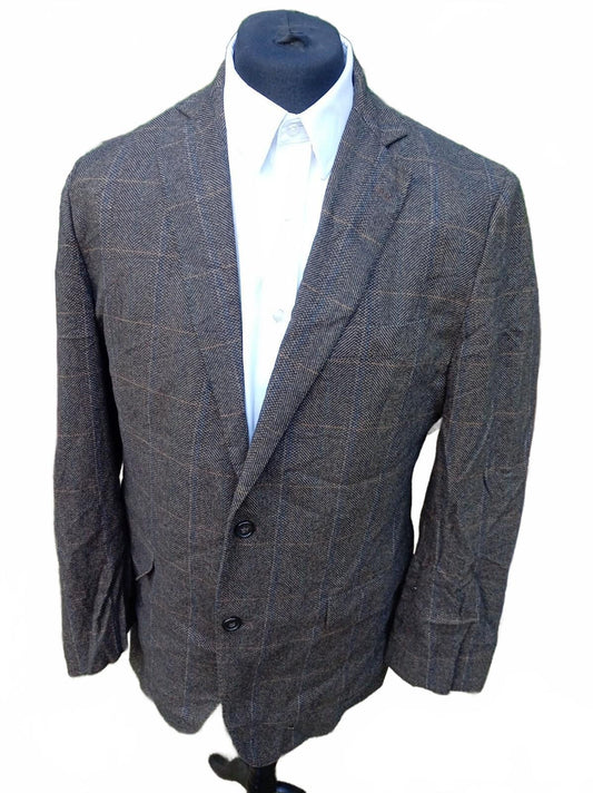 Brooks Brothers Fitzgerald Moon Tweed Jacket 42R Wool Cashmere Brown Check