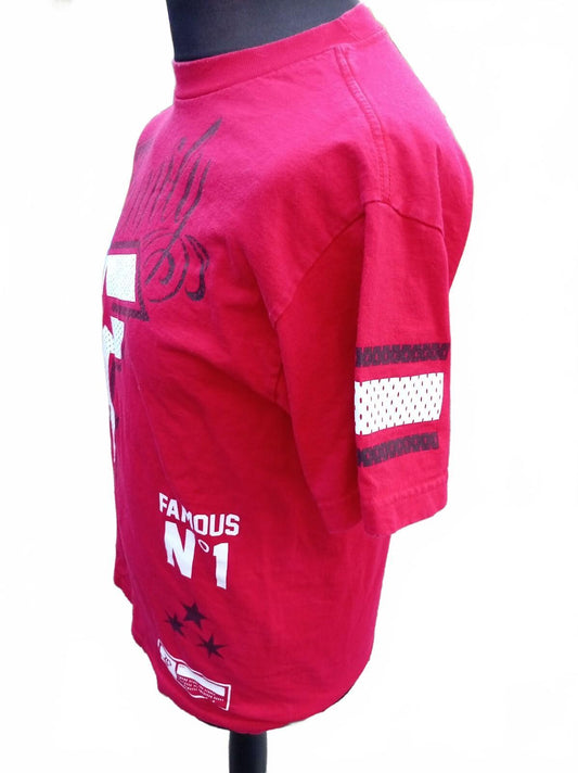Famous Stars and Straps Graphic T-Shirt Men's M Red Y2K Skate Streetwear
