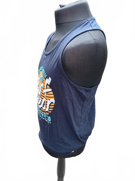 Malibu Beach Navy Blue Sleeveless Surf Vest - Large