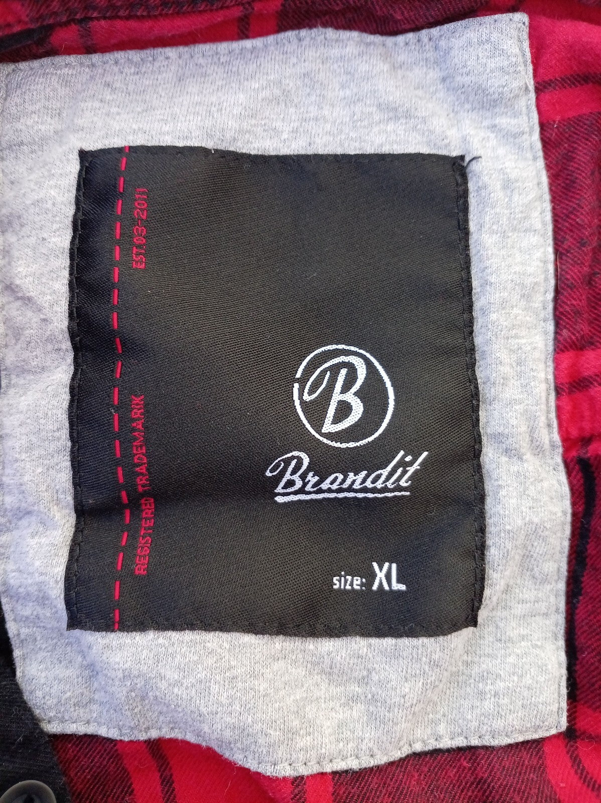 Brandit XL Shirt – Regular Fit – Red/Black Check – Casual Workwear