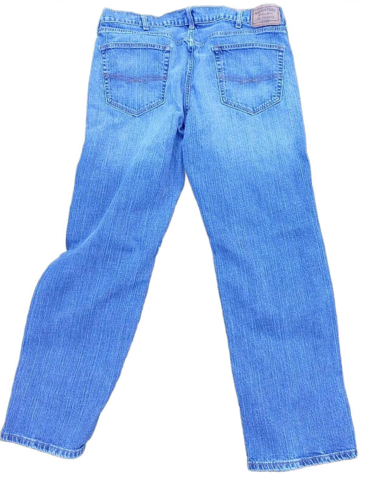 LEVI STRAUSS Signature Mens Blue Jeans W40 L32 Straight Leg Denim 40W 32L