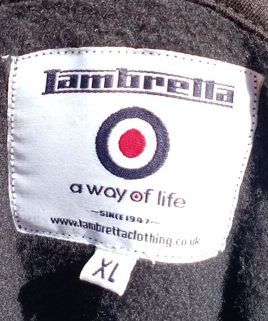 Lambretta XL Black Hoodie with Front Pocket and Logo Print