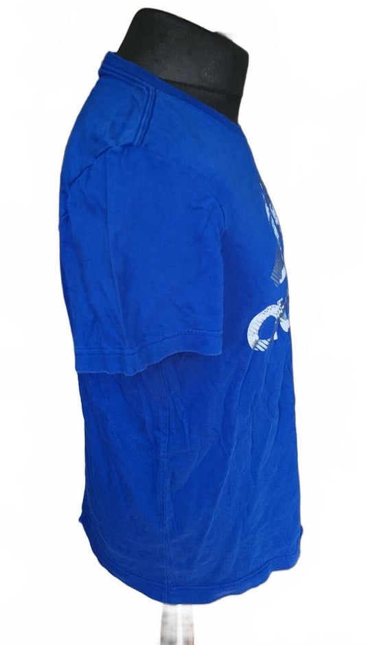 Adidas Blue Logo Graphic T-Shirt - Medium