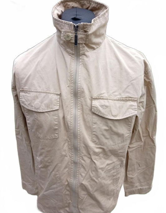 Dockers Men's Lightweight Field Jacket Size Large L Beige Tan Utility 23" P2P