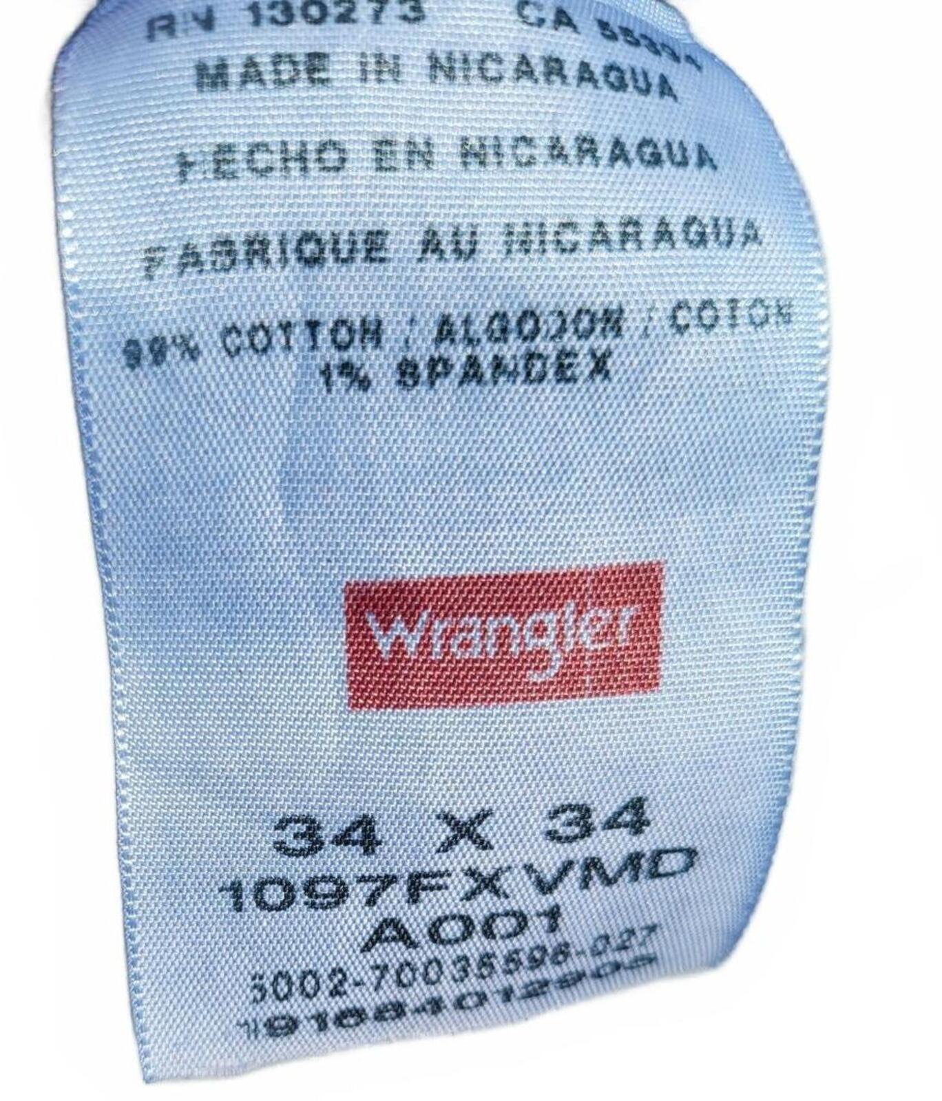 Wrangler Comfort Flex Mens Jeans Size W34 L34 Straight Leg Blue Denim