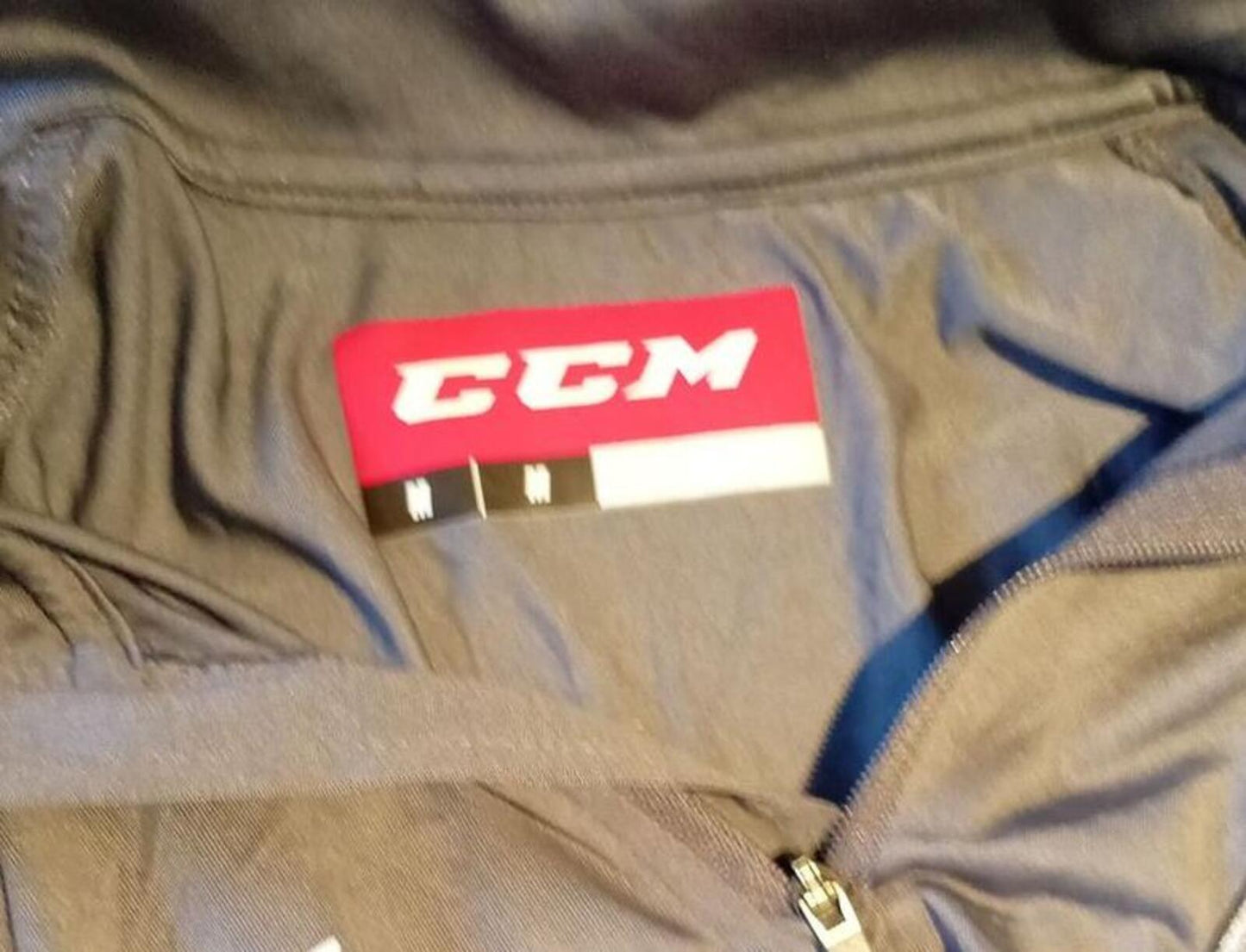 CCM Grey Long Sleeve 1/4 Zip Pullover Top - Medium