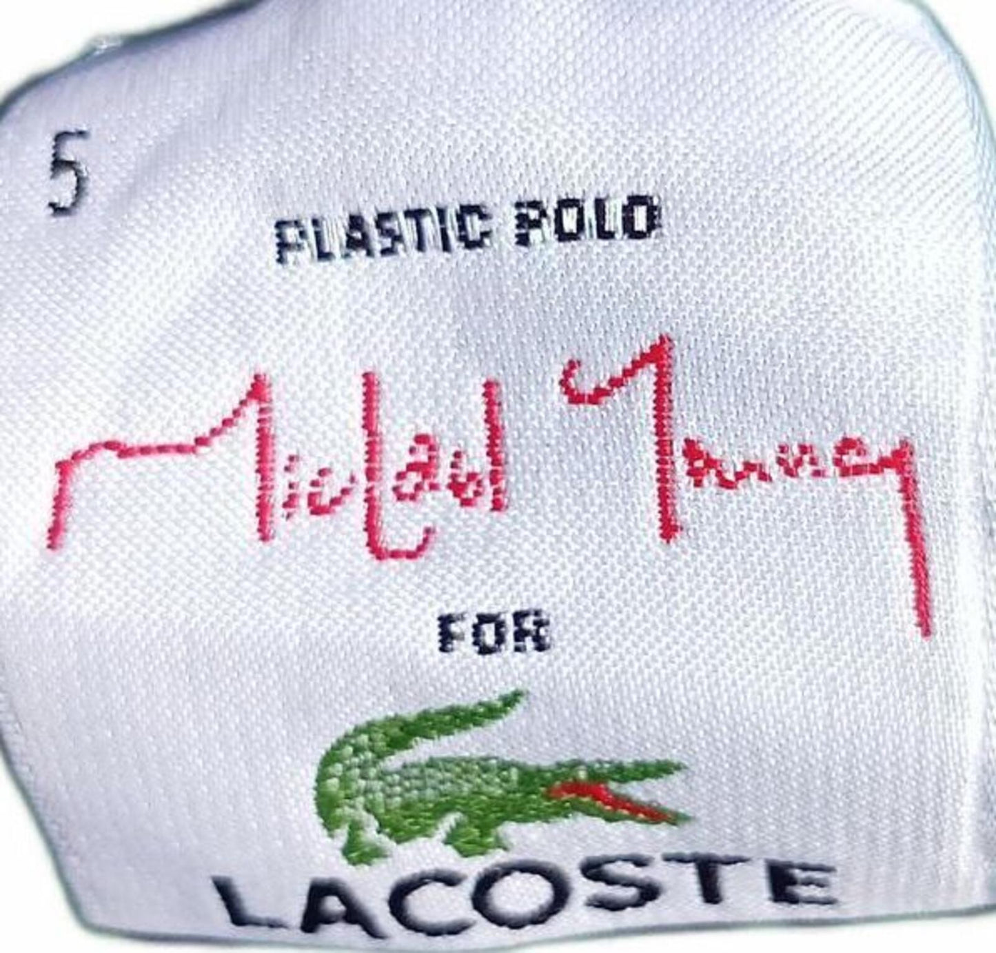 Lacoste Plastic Polo Michel Germain Green Short Sleeve Polo Shirt Size 5 / Large