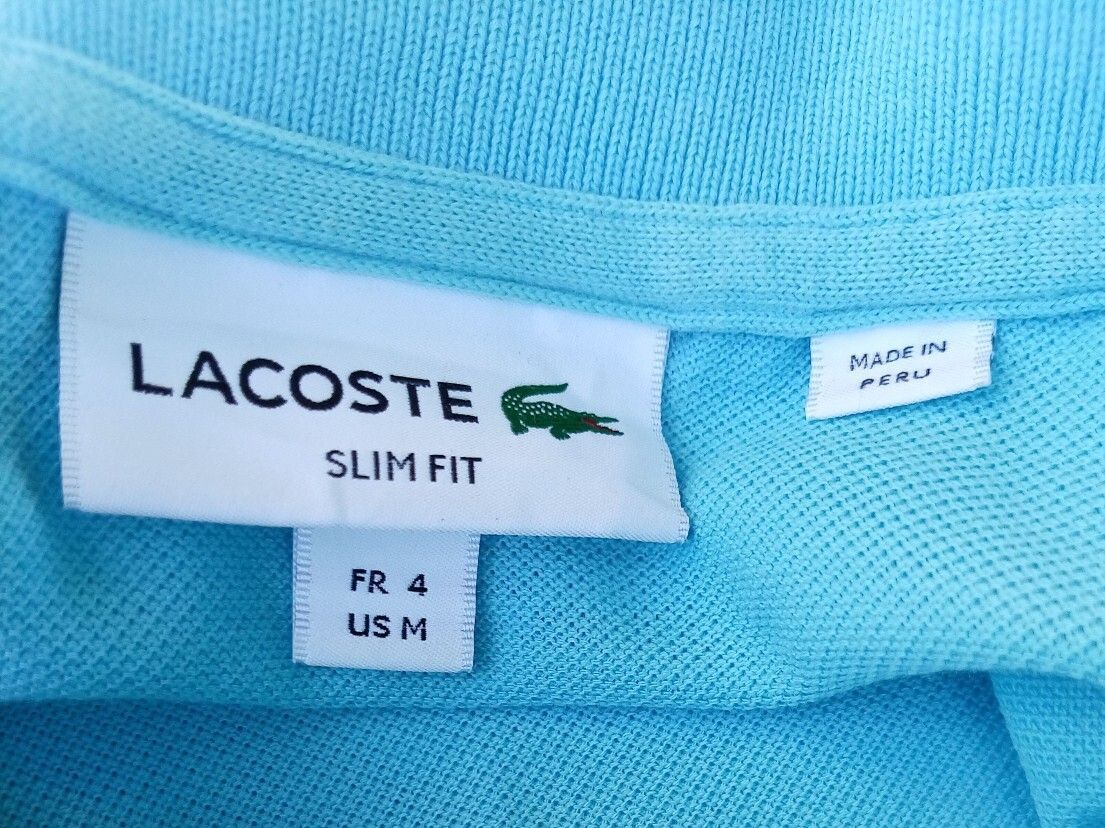 Lacoste Slim Fit Light Blue Polo Shirt US M FR 4 Beautiful Colour