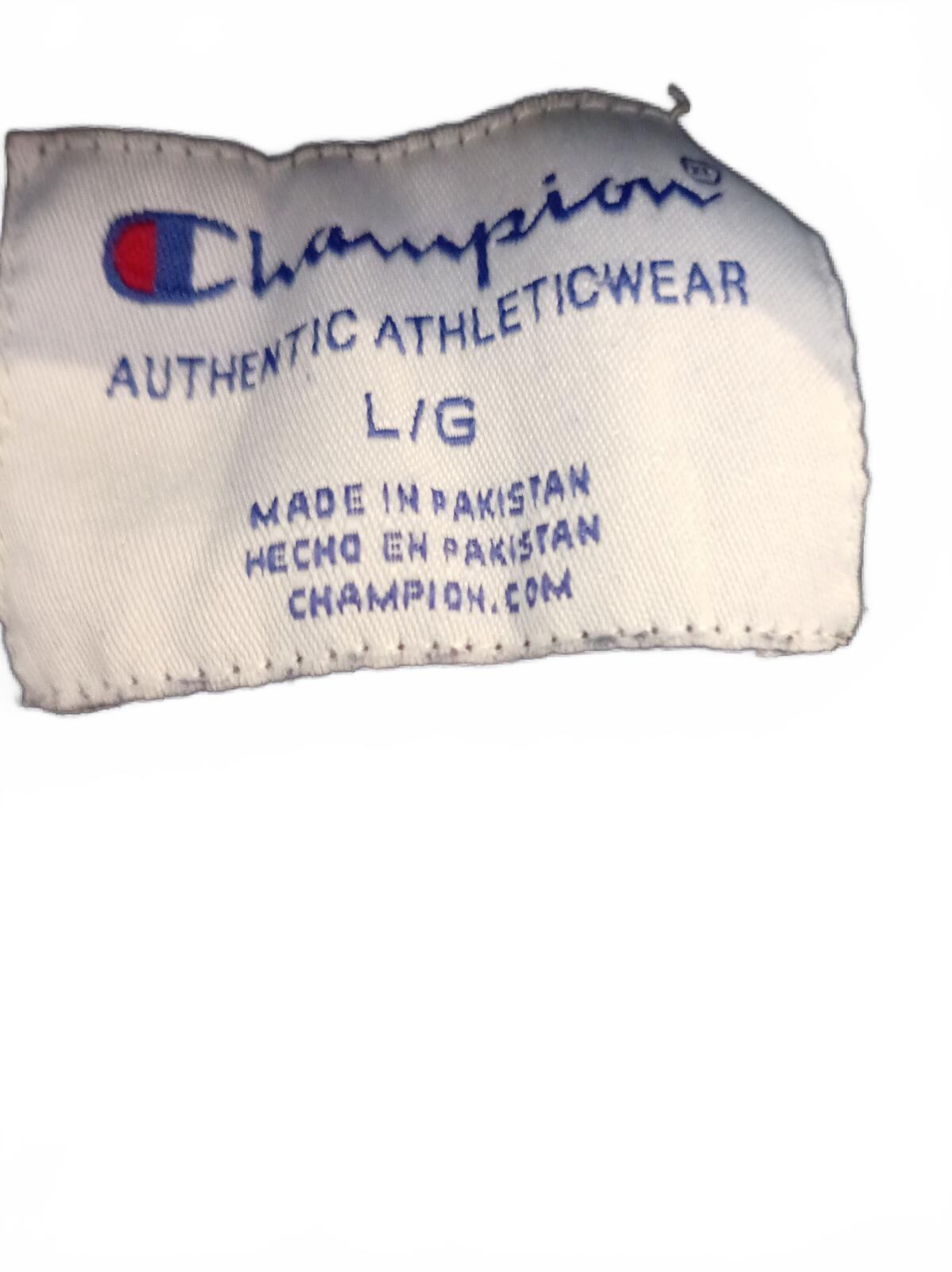 Champion Blue Crewneck Sweatshirt with Logo Embroidery - Large