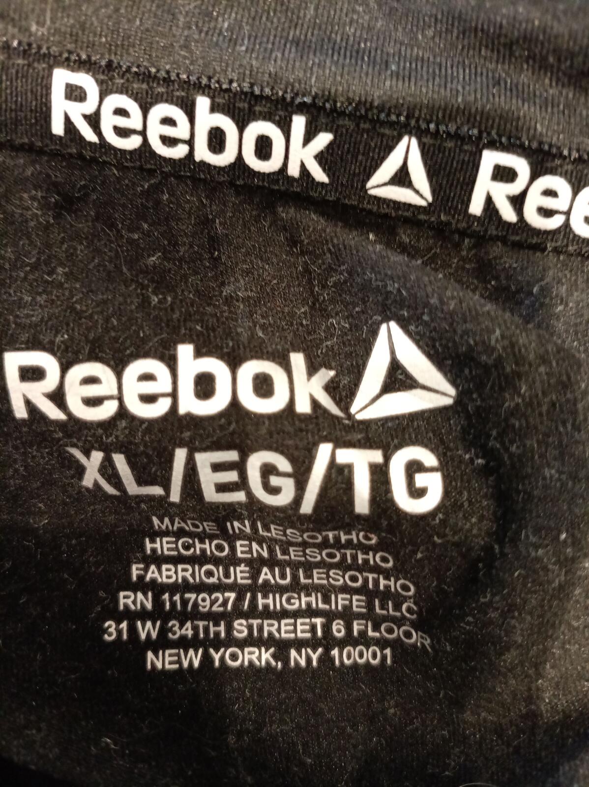 Reebok Black Long Sleeve Logo T-Shirt - Base Layer Style - XL