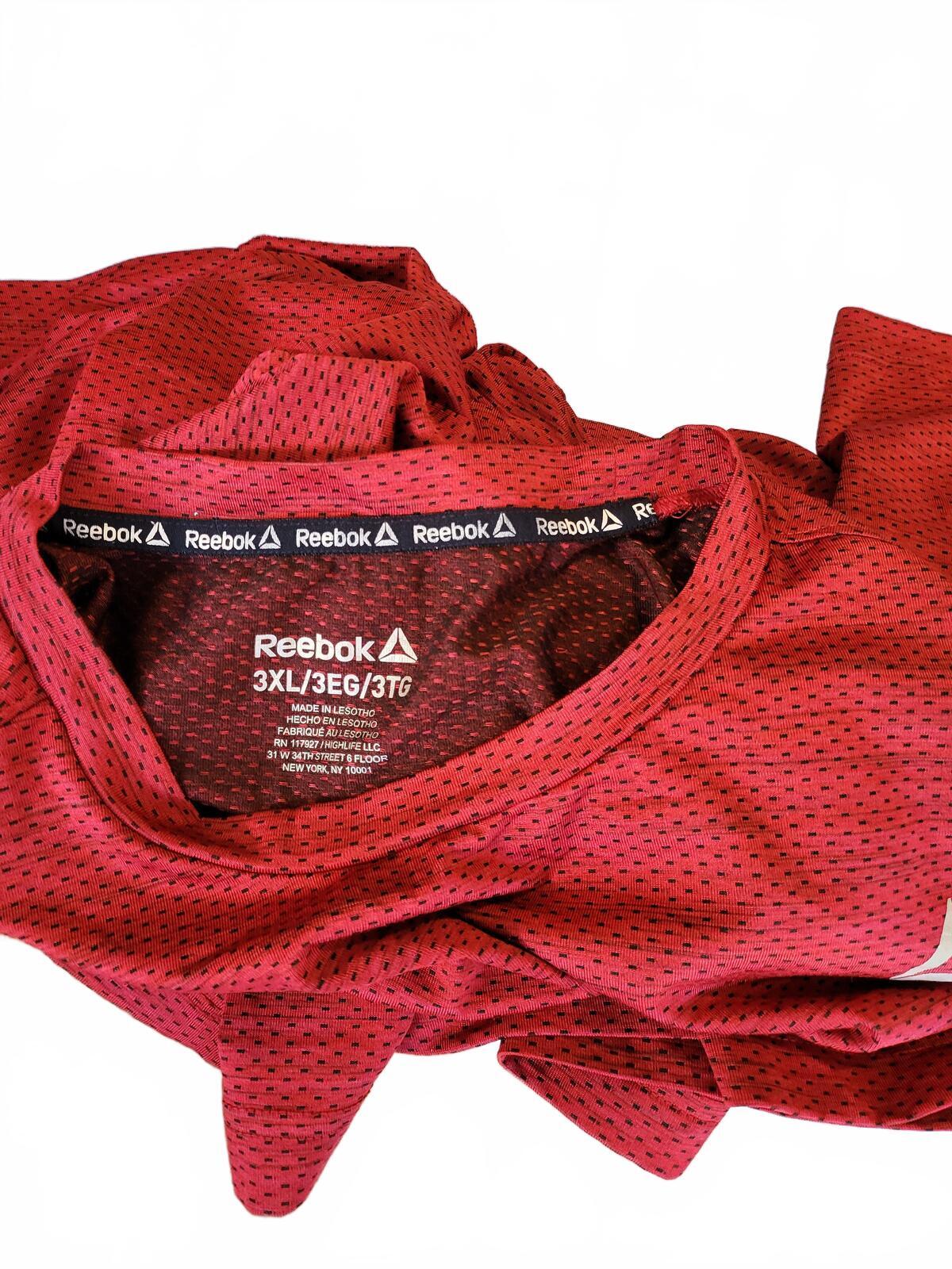 Reebok Crimson Red Heathered Performance Gym Tee - Men's 3XL - Training Shirt
