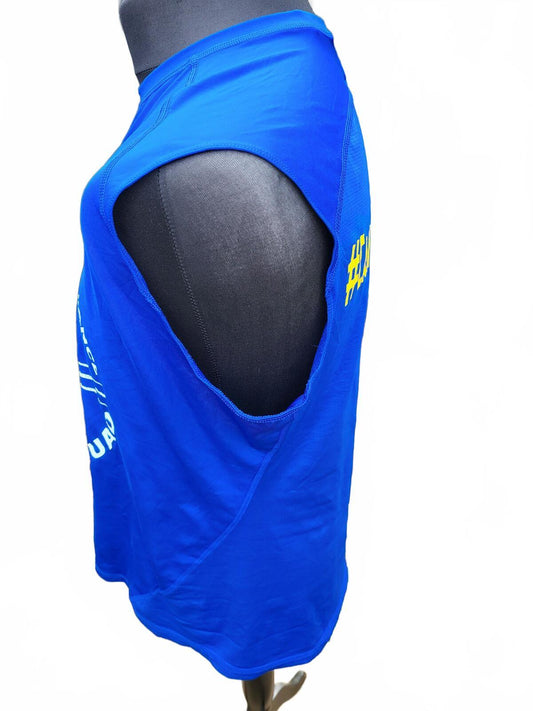 Adidas Blue Sleeveless Sports Performance T-Shirt - XXL