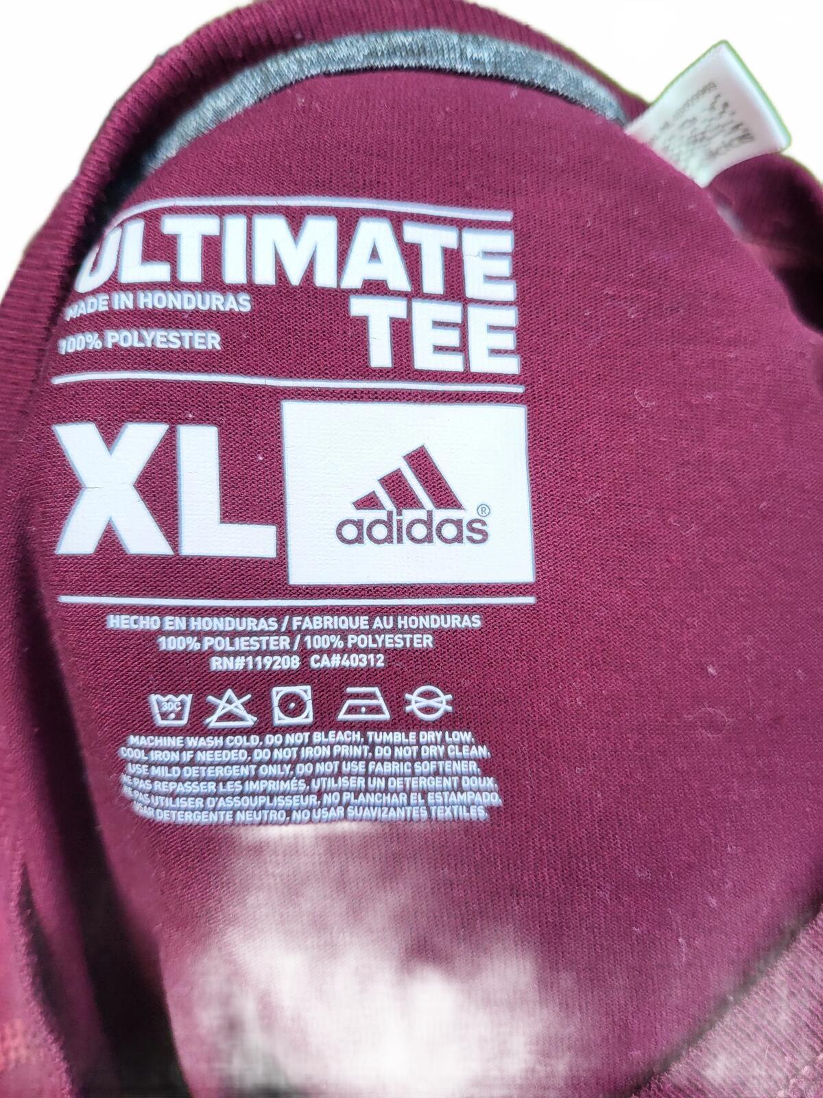 Adidas Bloomington North Track & Field Burgundy T-Shirt - XL