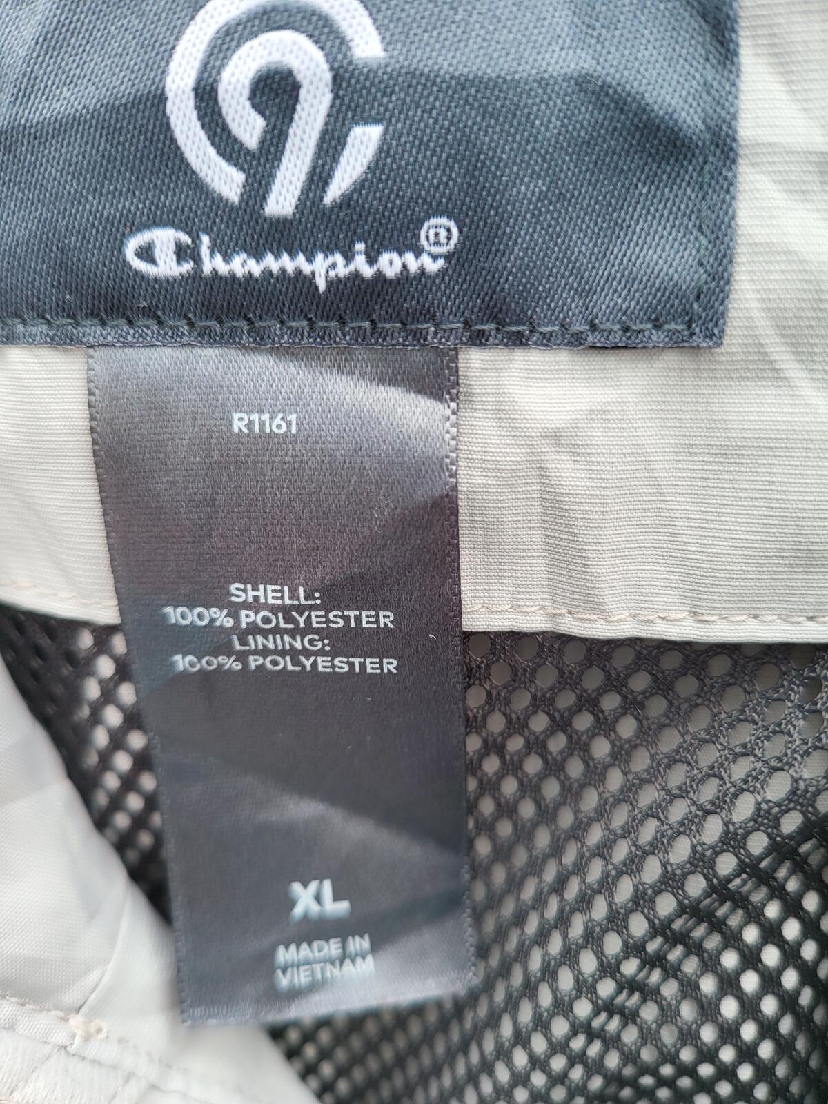 Champion Packable Windbreaker Jacket Light Beige / Black - Size XL