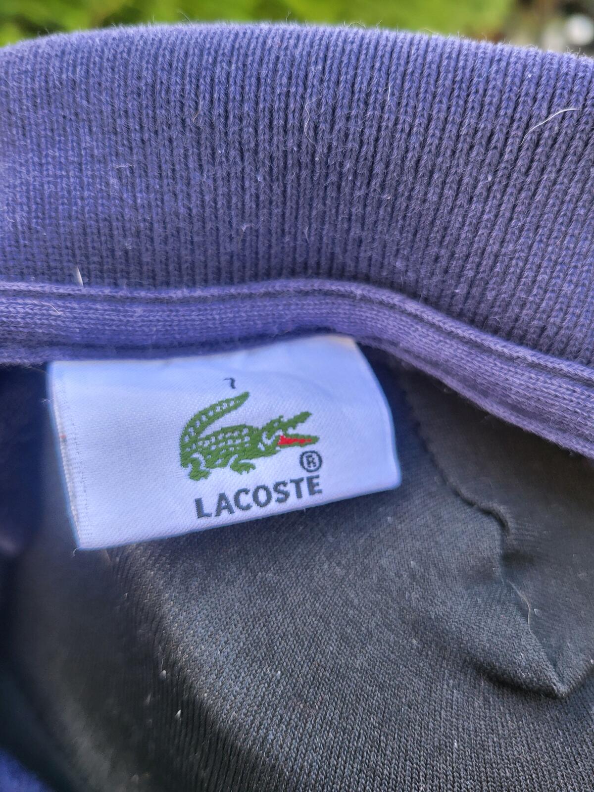 Lacoste Men's Long Sleeve Polo Shirt Navy Blue - Size 7 - XL