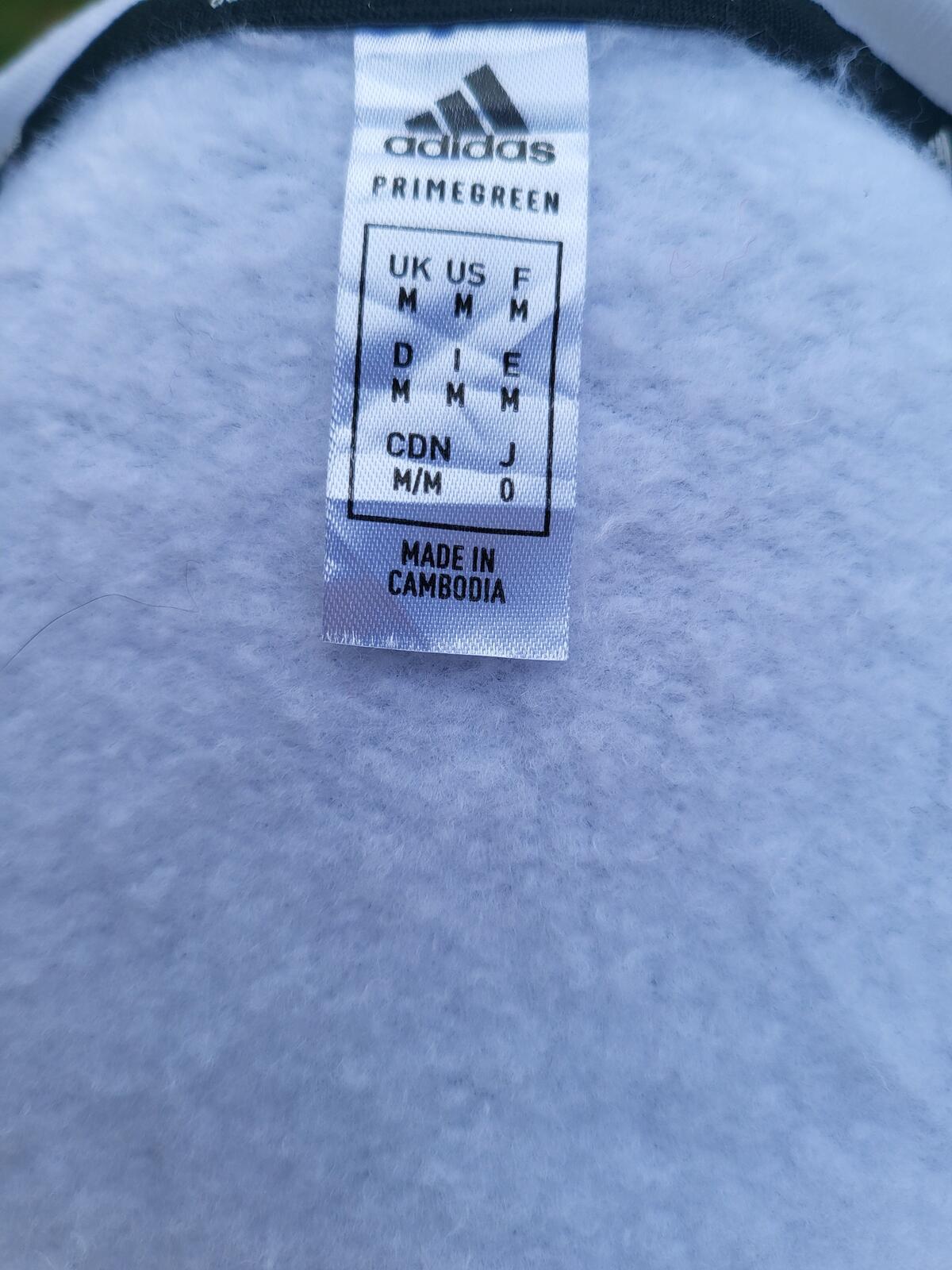 Adidas White Three-Stripe Crewneck Sweatshirt Jumper - Size Medium
