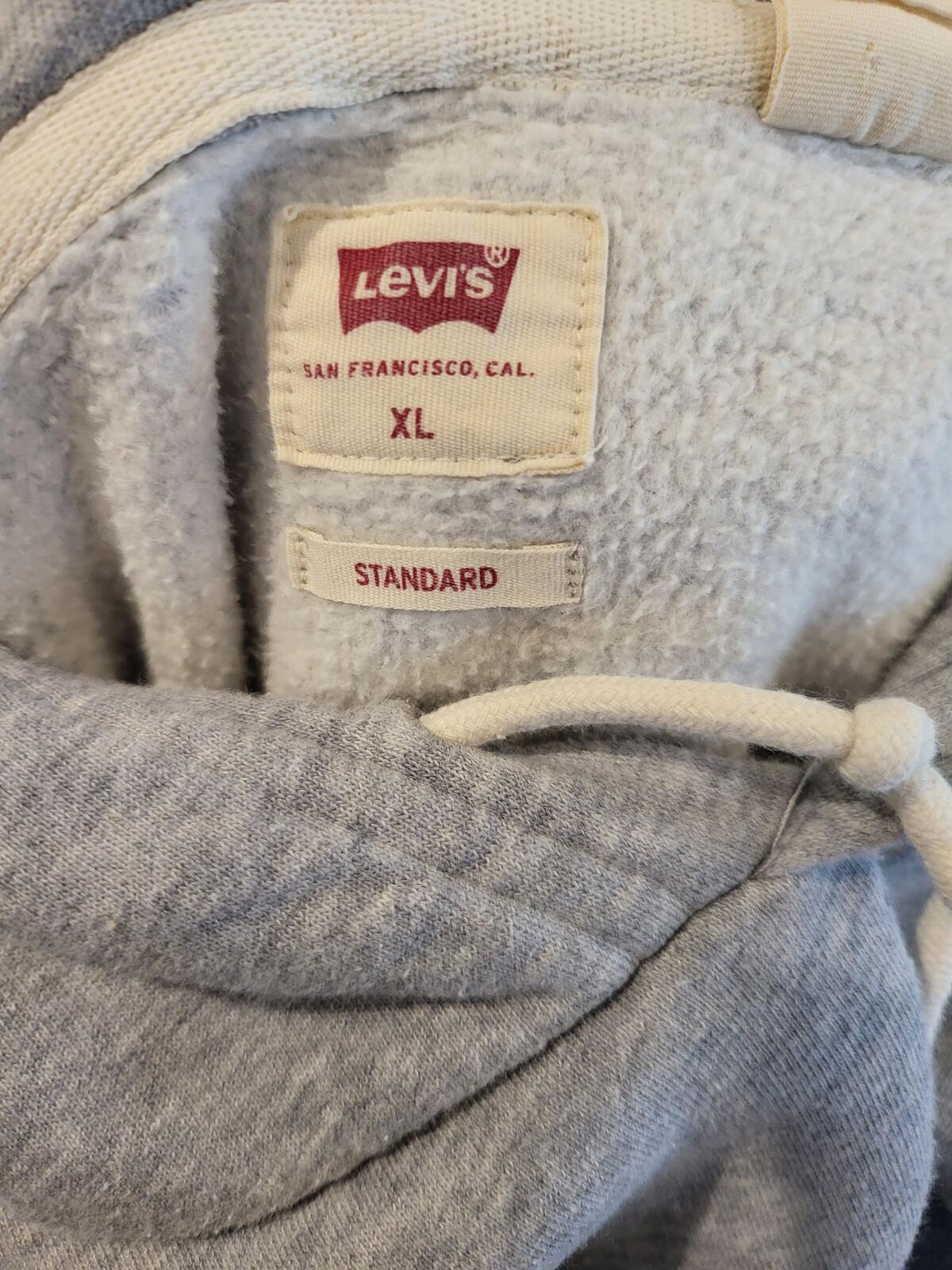 Levi's Retro Sportswear Graphic Hoodie - Heather Grey - Men's XL (Preloved)