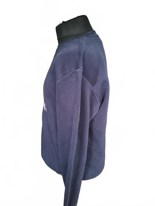 Adidas Navy Blue Crewneck Sweatshirt with Large Logo - Size Large