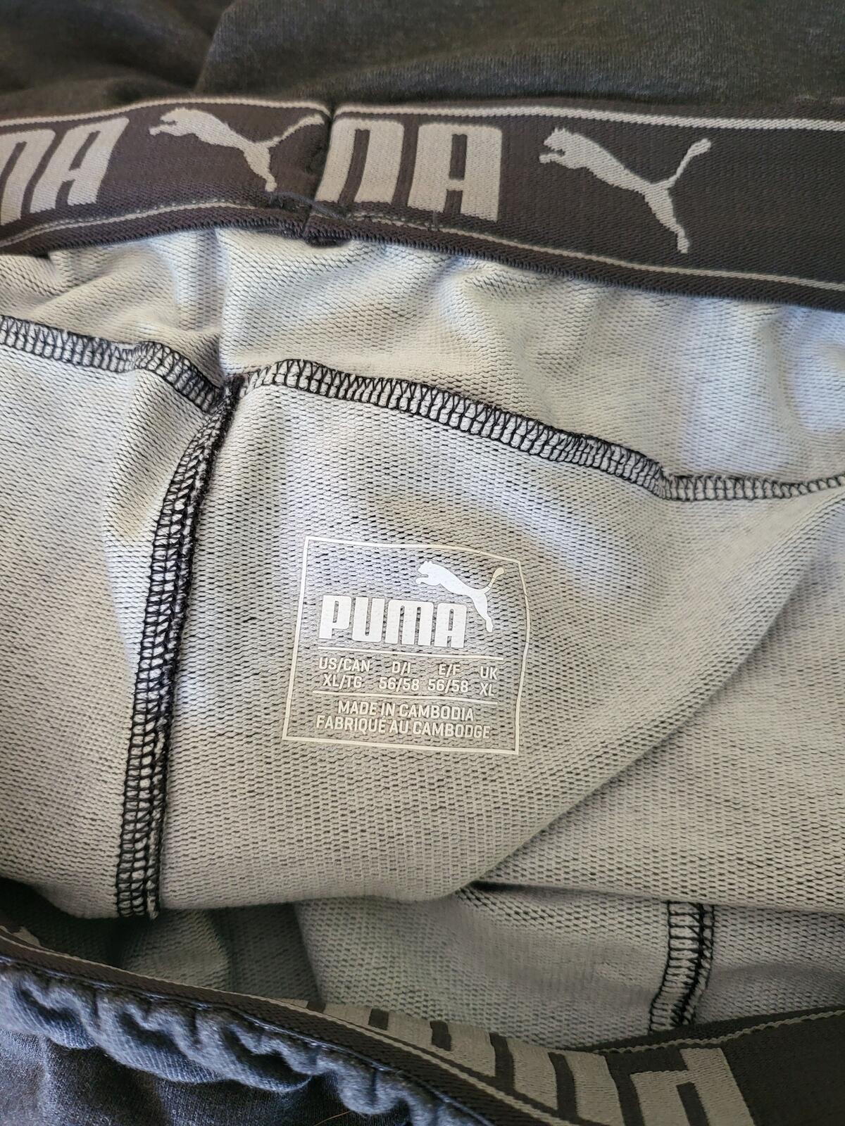 Puma Men's Grey and Black Athletic Shorts - XL
