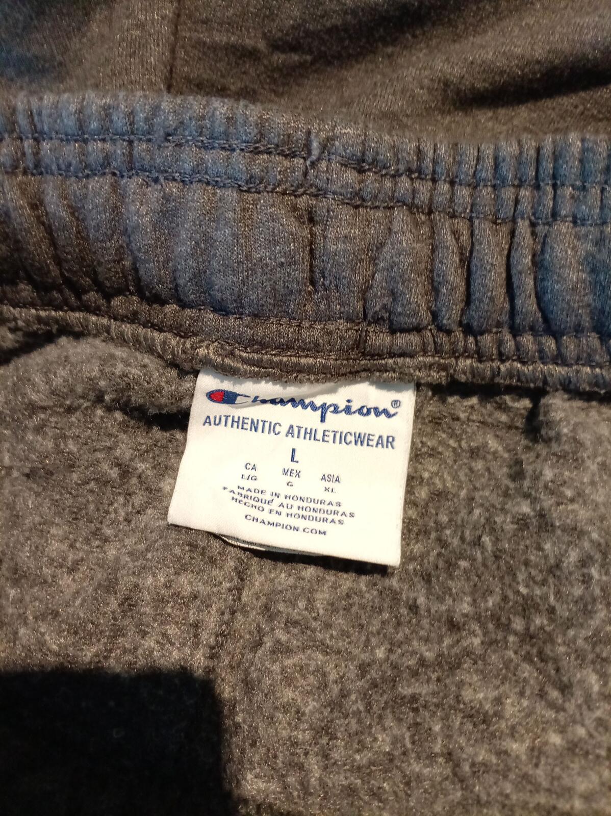 Champion Grey Sweatpants with Elastic Waist and Ankles - Large