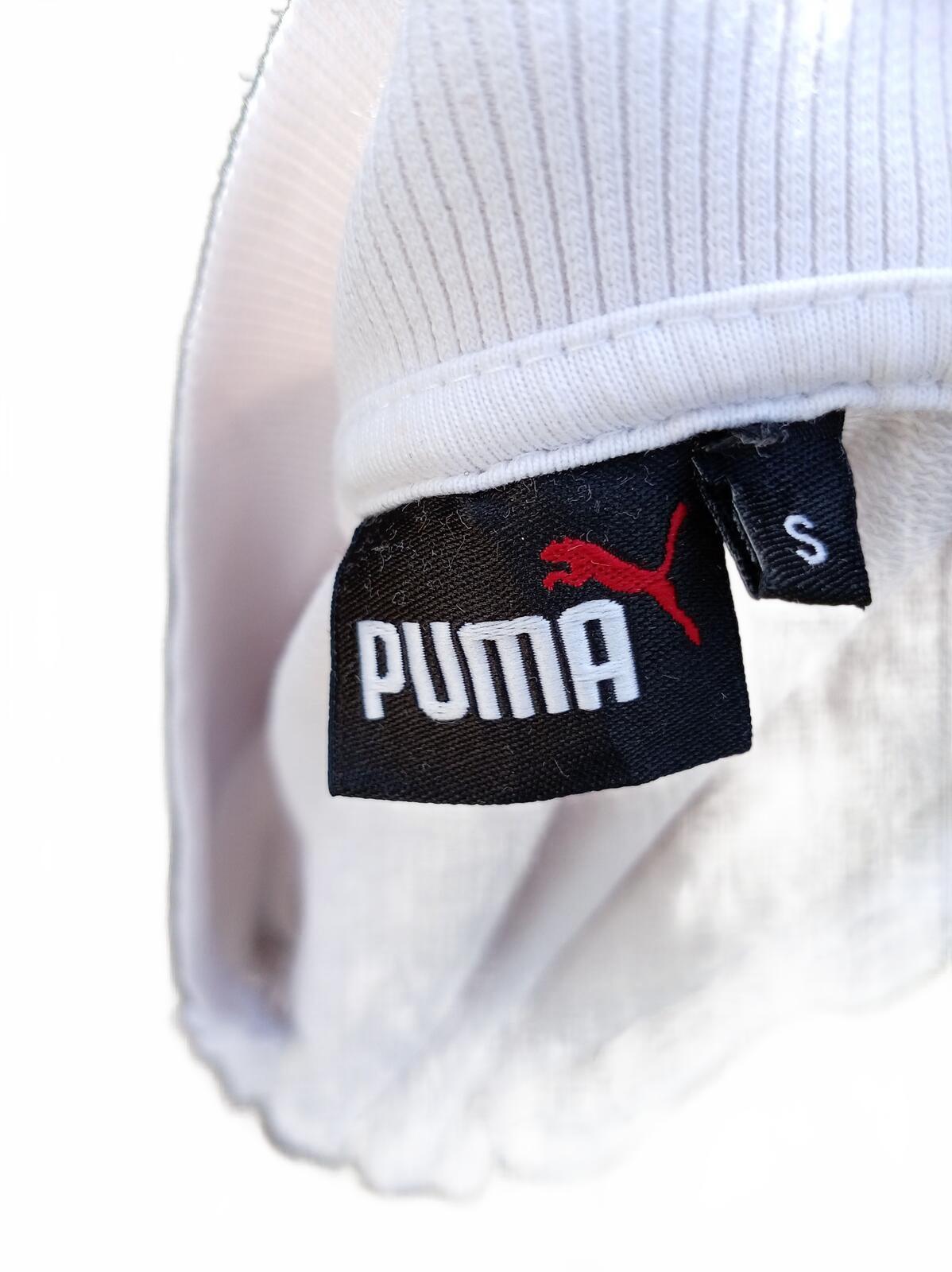 Puma Track Jacket Womens Small White Full Zip Bomber Sweatshirt Logo Tape Sleeve