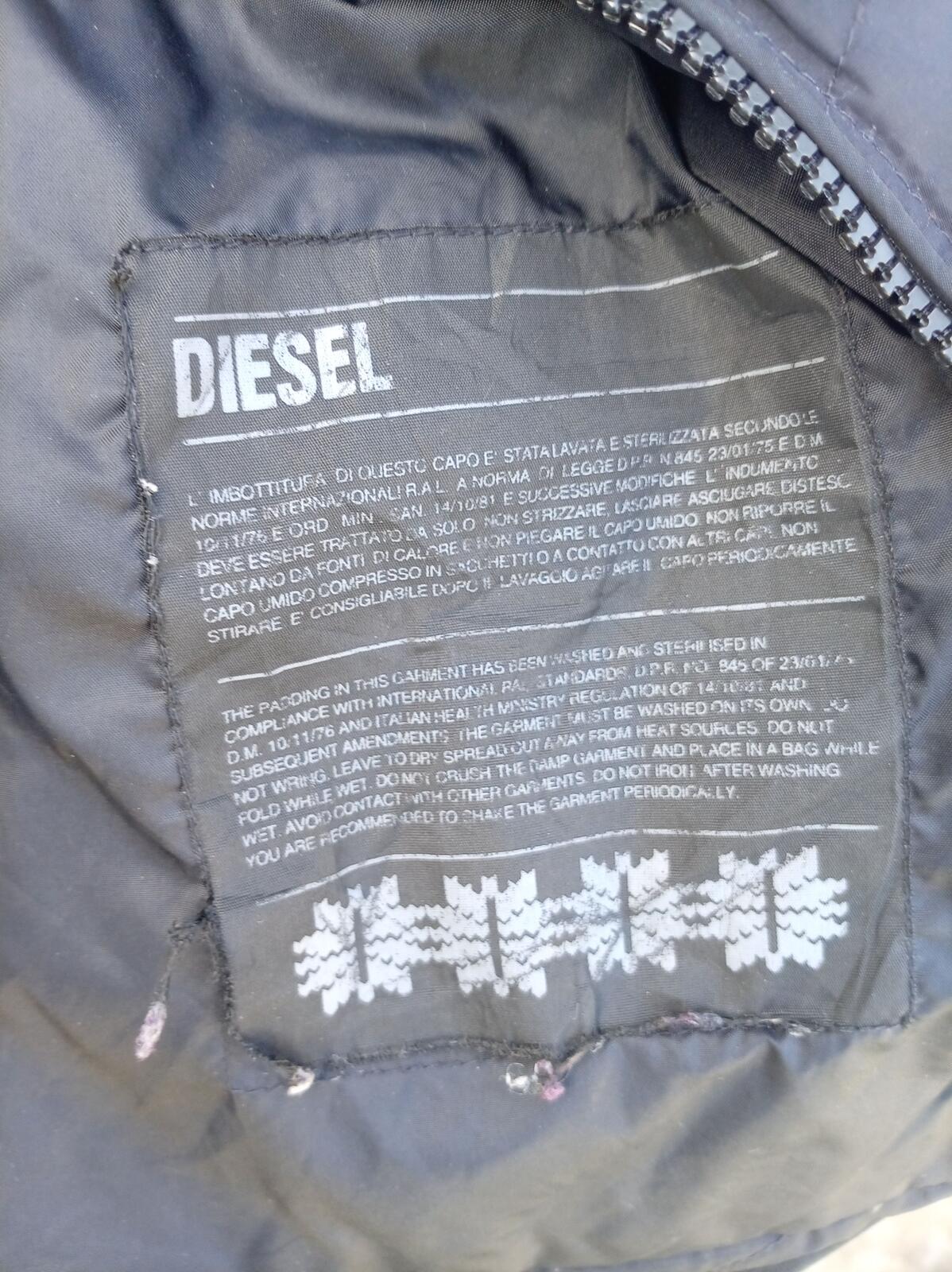 Diesel Black Hooded Puffer Coat - Women's UK Size 16 - Padded Winter Jacket Mid