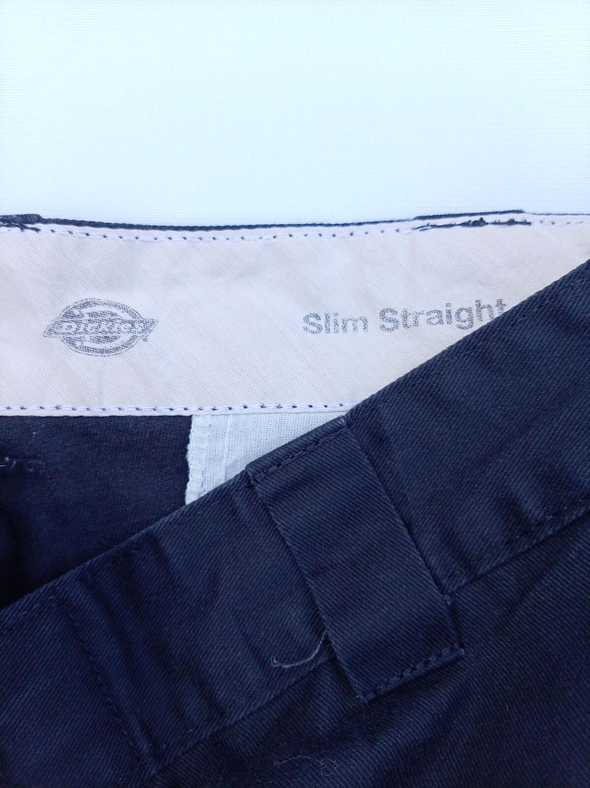 Dickies Slim Fit Work Trousers - Black / Navy Chinos Men's W30 L30 Skate Utility