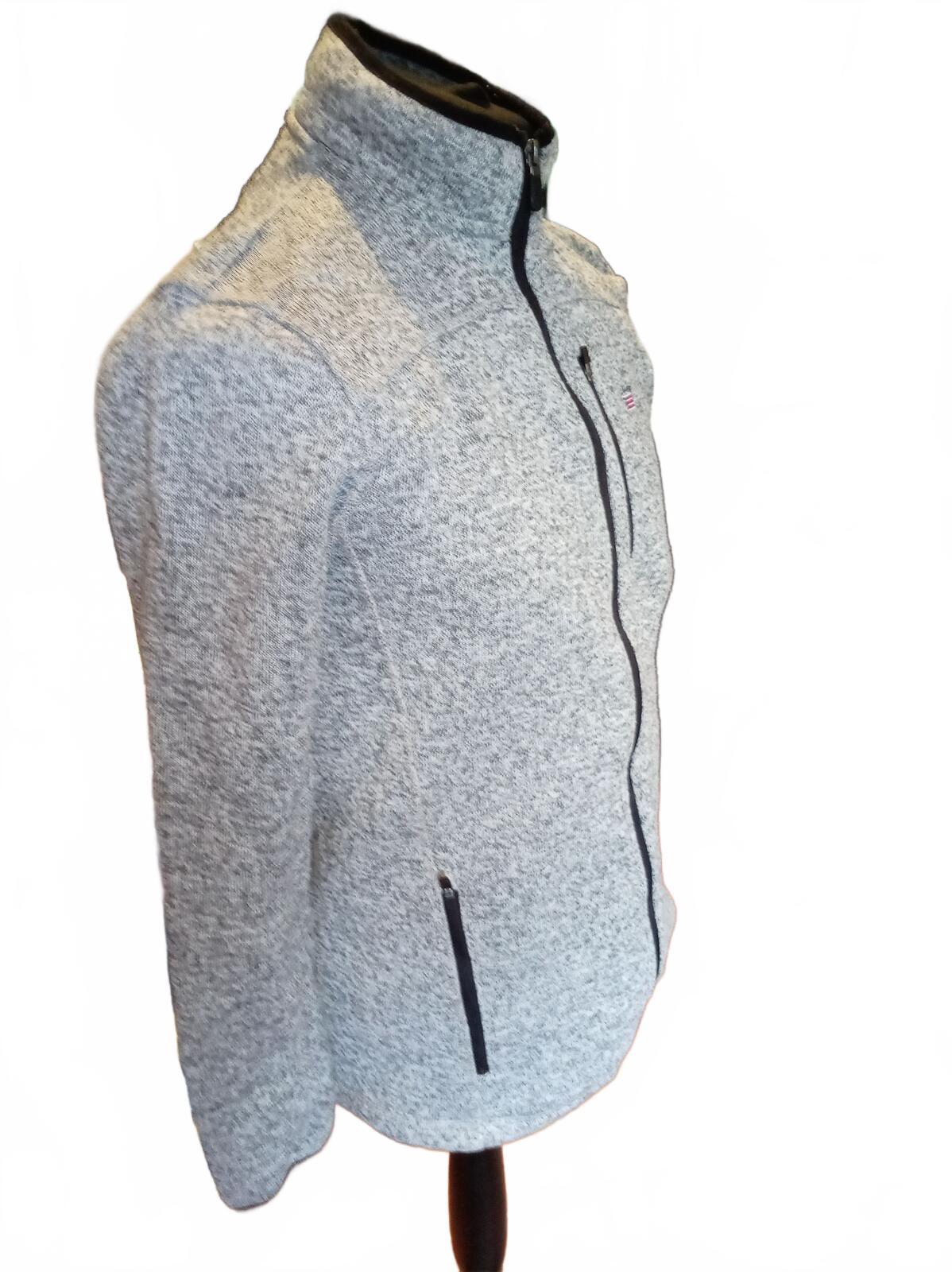 Chaps Grey Sweater Fleece Jacket Full Zip Men’s Size Medium