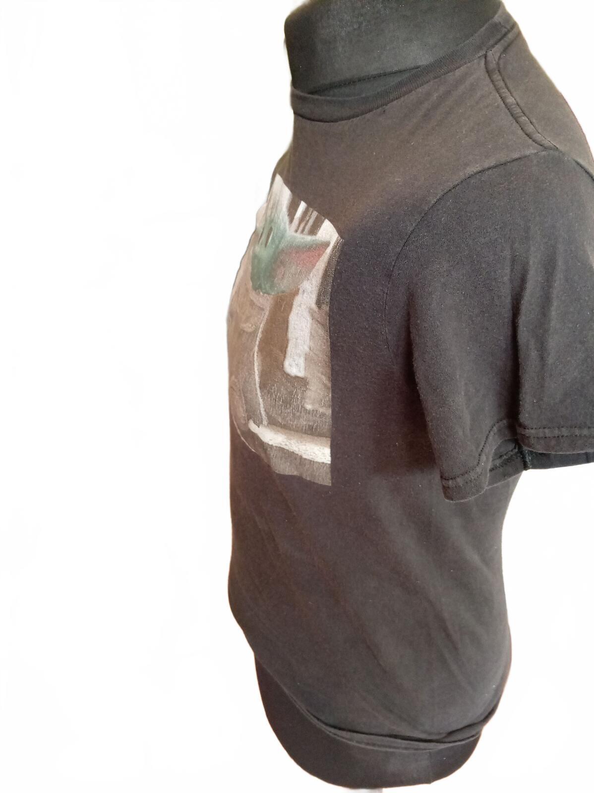 Black T-Shirt with Baby Yoda Print - Small