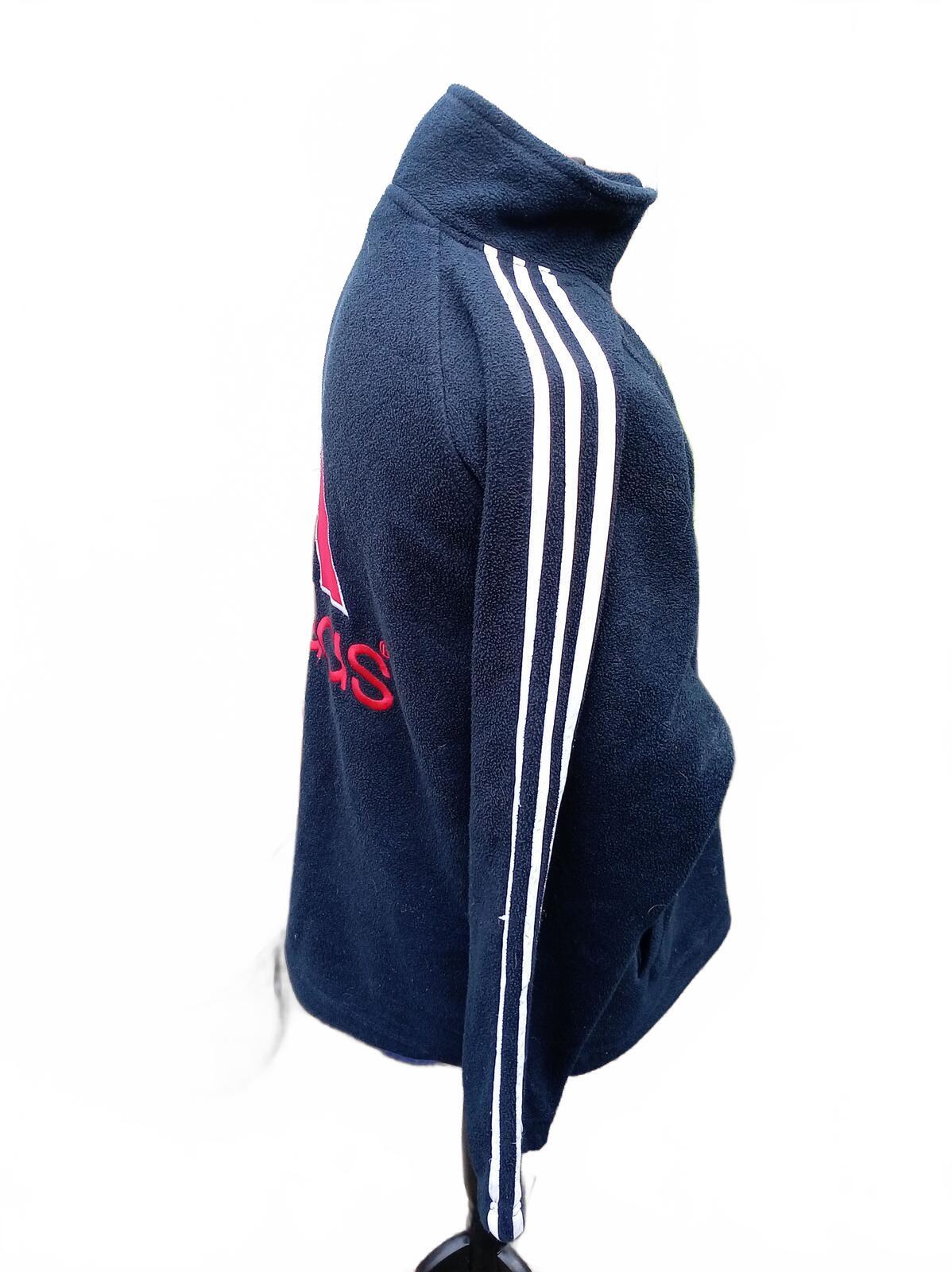 Vintage 90s Adidas Equipment EQT 1/4 Zip Fleece Jacket Navy Big Logo Men's L