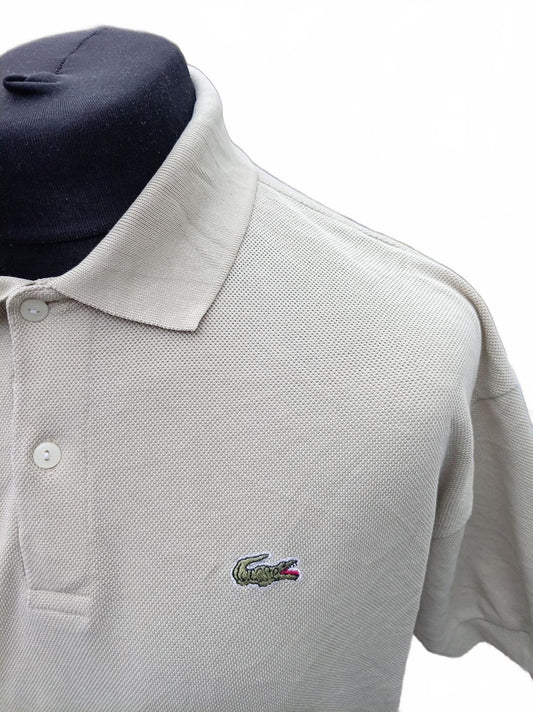XxlLacoste Mens Polo Shirt XXL 7 Beige Sand Sleeve Logo Embroidery Classic Piqué