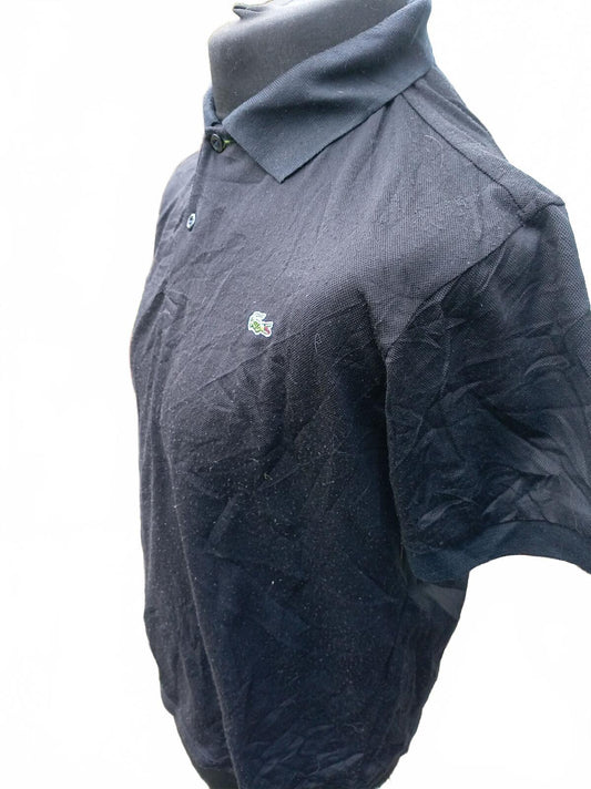 VINTAGE 90s Lacoste Made In France Polo Shirt Black Mens Size 5 Large L