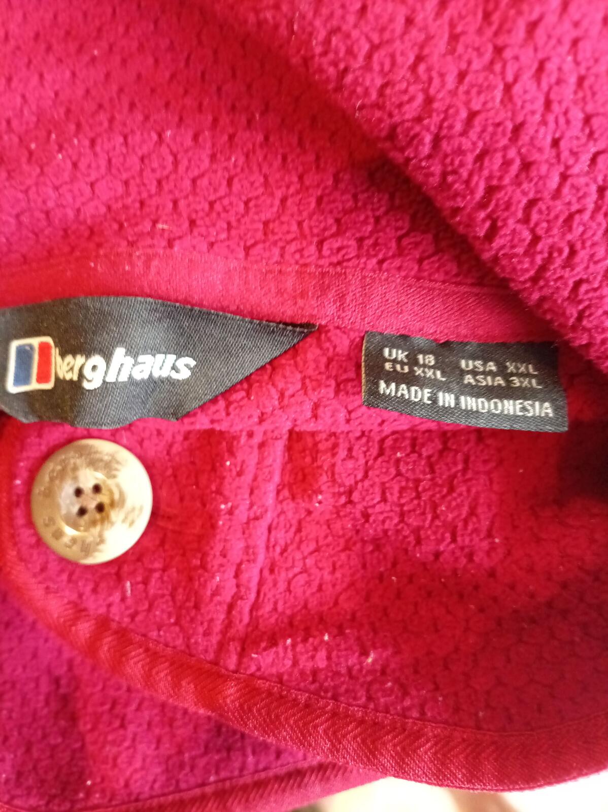Berghaus Women’s Fleece Pullover UK 18 Pink Asymmetric Button Outdoor Hiking