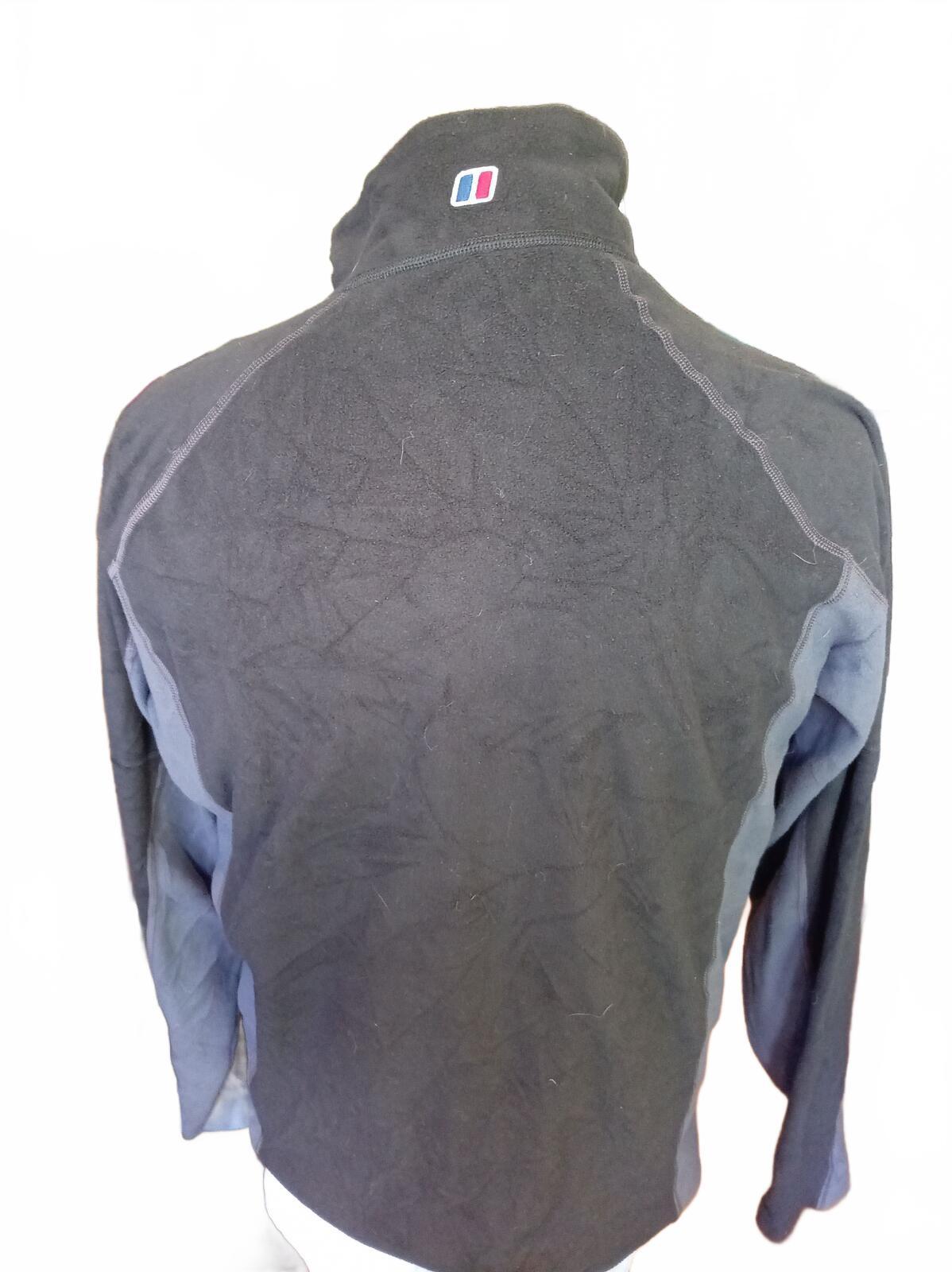 Berghaus 1/4 Zip Fleece Pullover Top Black Grey Outdoor Hiking Mens - Large