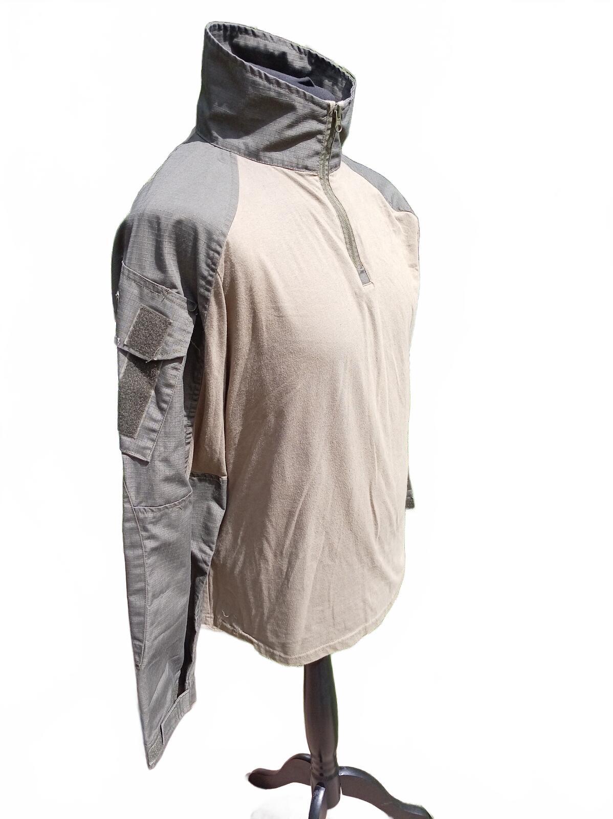 Men's Tactical 1/4 Zip Combat Shirt 2XL Terraces Casual Khaki Green Top 24" p2p