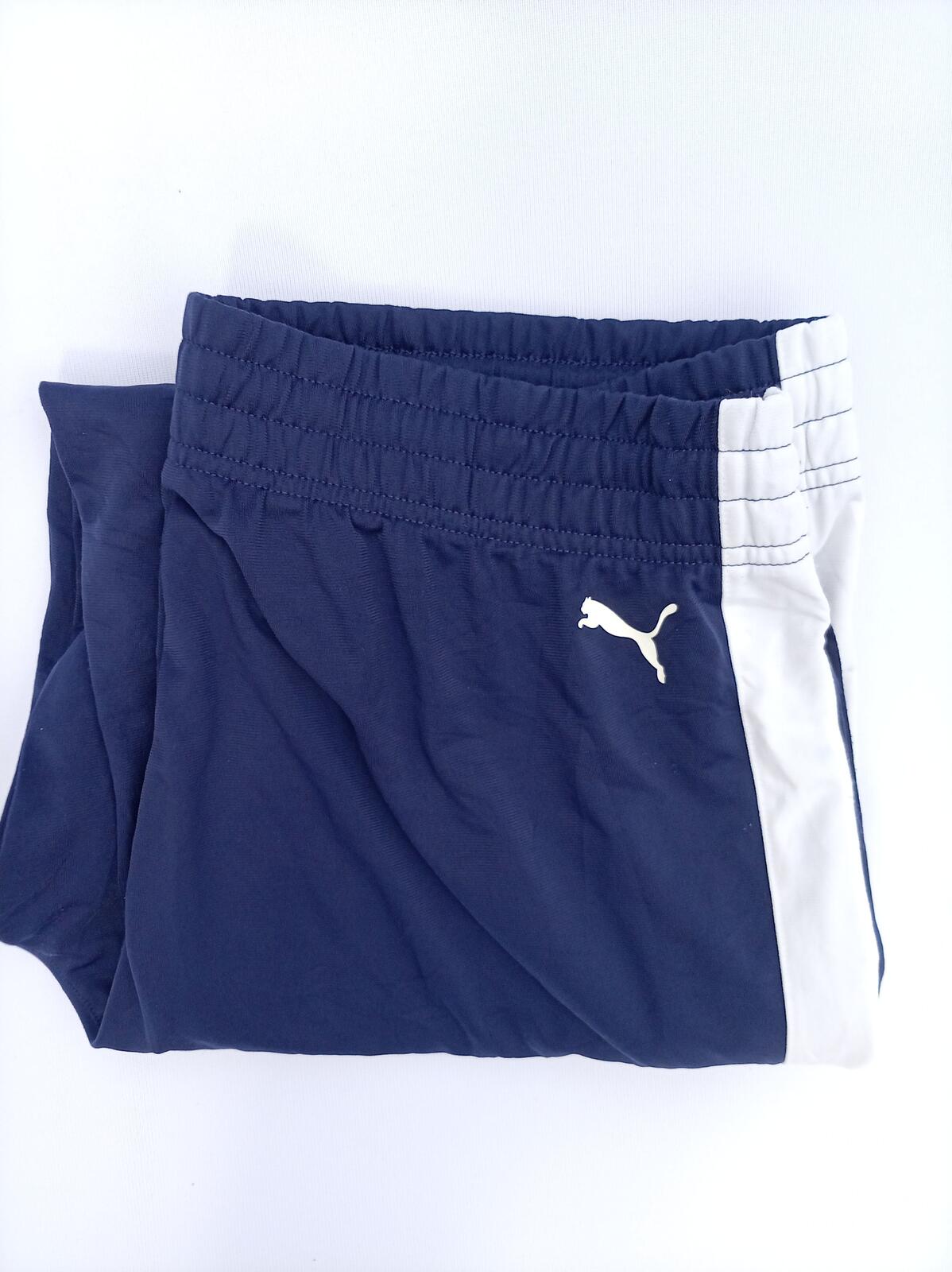 Puma Navy Track Pants with White Side Stripe - XL