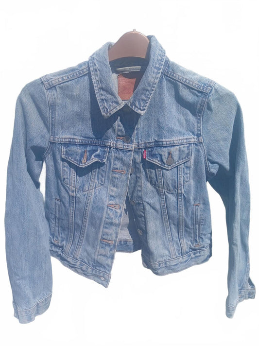 Levi's Women's Denim Trucker Jacket Size S Small Blue Jean Light Wash Classic