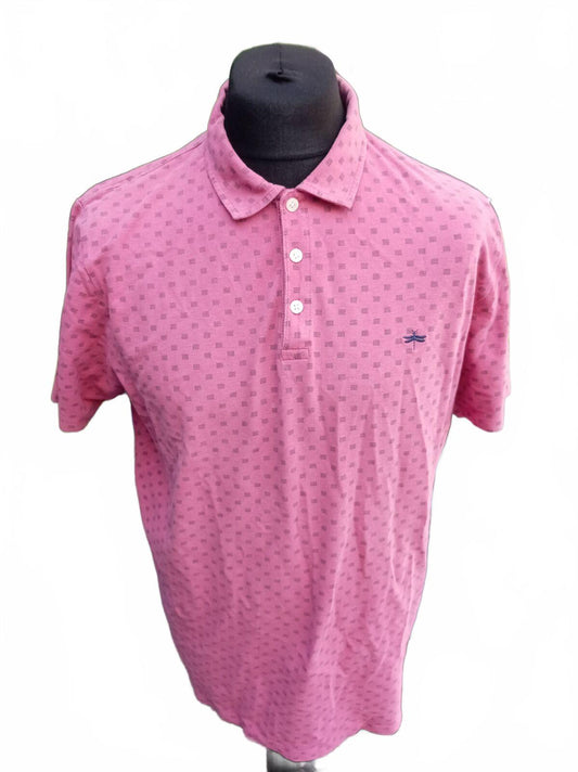 EASY™ Polo Shirt – Pink Patterned – Dragonfly Logo – Size XXL – Smart Casual