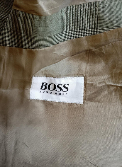 Vintage 1990s Hugo Boss Grey Check Blazer – Size 46 – Classic Fit