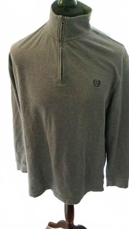 Chaps Quarter‑Zip Pullover – Grey – Size Large