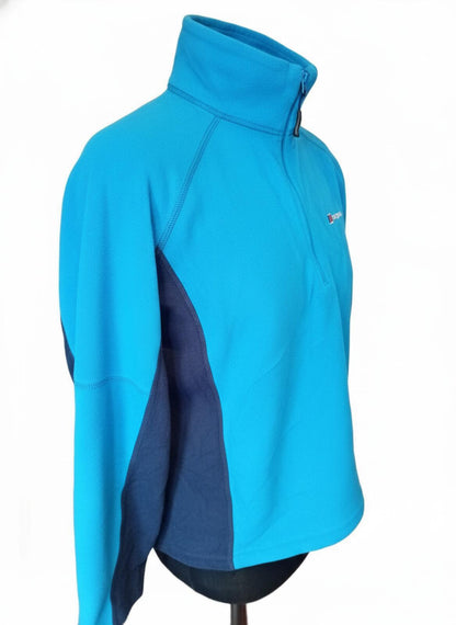 Berghaus Men's Quarter Zip Fleece Pullover Two Tone Blue Size Medium 20" P2P