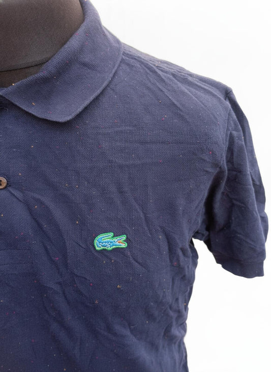 Lacoste Navy Blue Polo Shirt with Crocodile Logo - Size 4 Medium