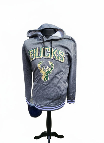 Ultra Game NBA Milwaukee Bucks Hoodie - Grey/Purple - Medium