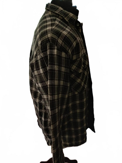 Dickies Quilted Flannel Shirt – Black/White Check – Size XL