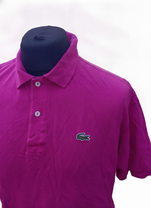 Lacoste Men's Purple Polo Shirt with Classic Crocodile Logo Size 6 24" P2P